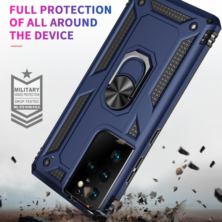 RING ARMOR Tvrdený kryt pre Samsung Galaxy S21 Ultra 5G - modrý