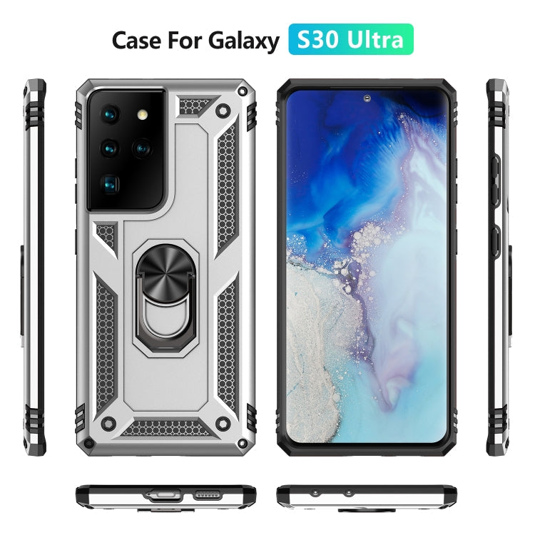 RING ARMOR Tvrdený kryt pre Samsung Galaxy S21 Ultra 5G - sivý