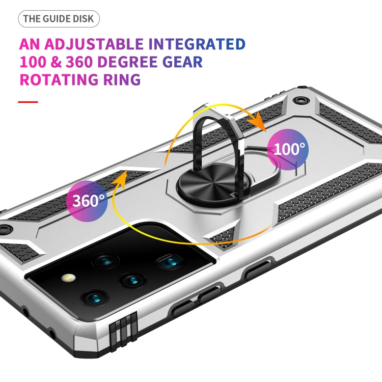 RING ARMOR Tvrdený kryt pre Samsung Galaxy S21 Ultra 5G - sivý