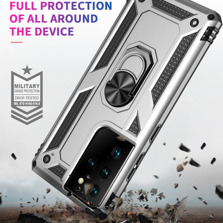 RING ARMOR Tvrdený kryt pre Samsung Galaxy S21 Ultra 5G - sivý