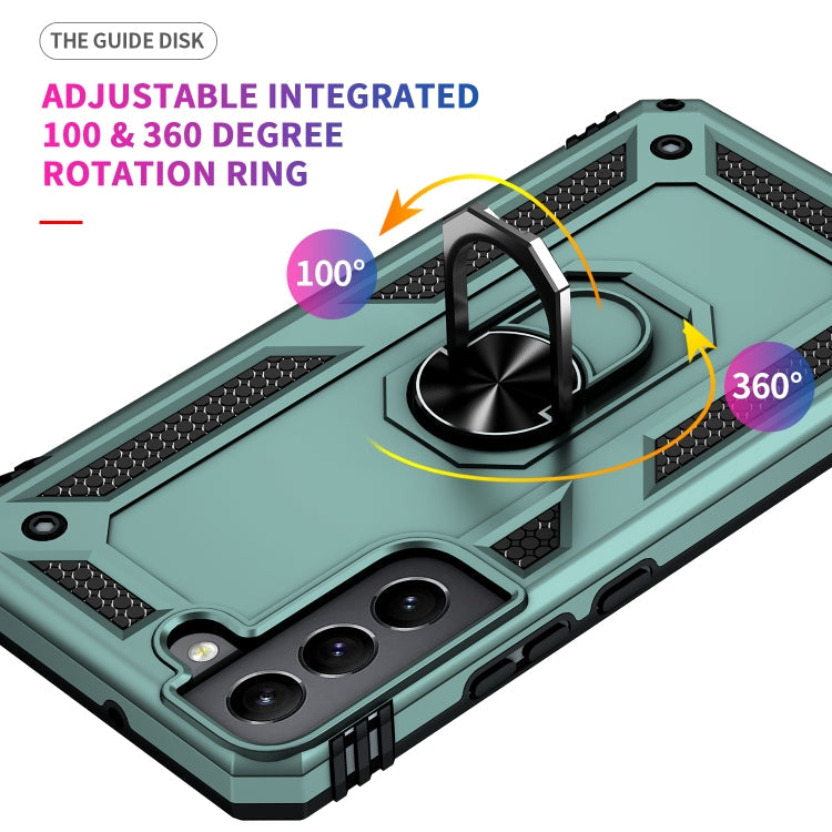 RING ARMOR Tvrdený kryt pre Samsung Galaxy S22 Plus 5G - zelený