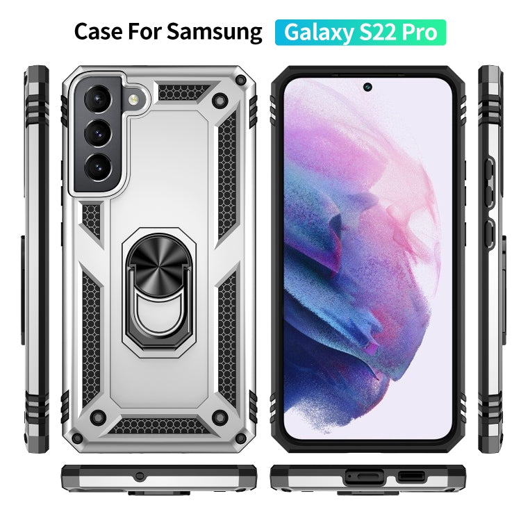 RING ARMOR Tvrdený kryt pre Samsung Galaxy S22 Plus 5G - sivý