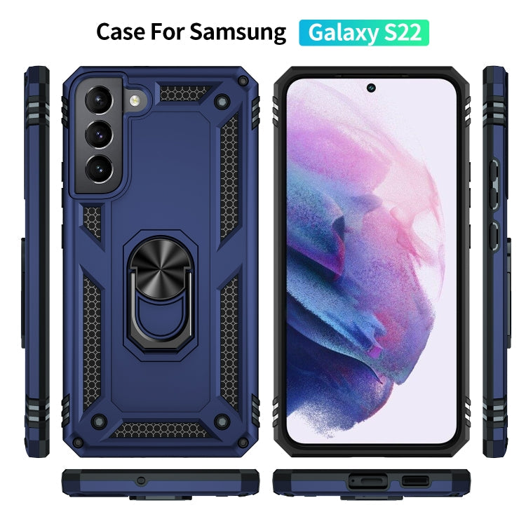 RING ARMOR Tvrdený kryt pre Samsung Galaxy S22 5G - modrý