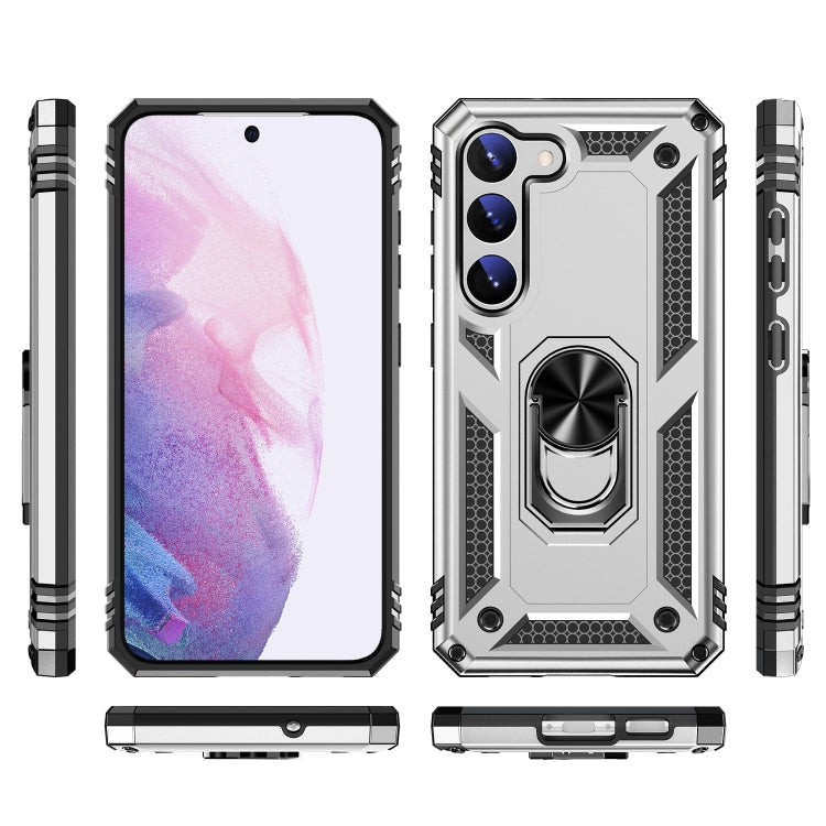 RING ARMOR Tvrdený kryt pre Samsung Galaxy S23 Plus 5G - sivý