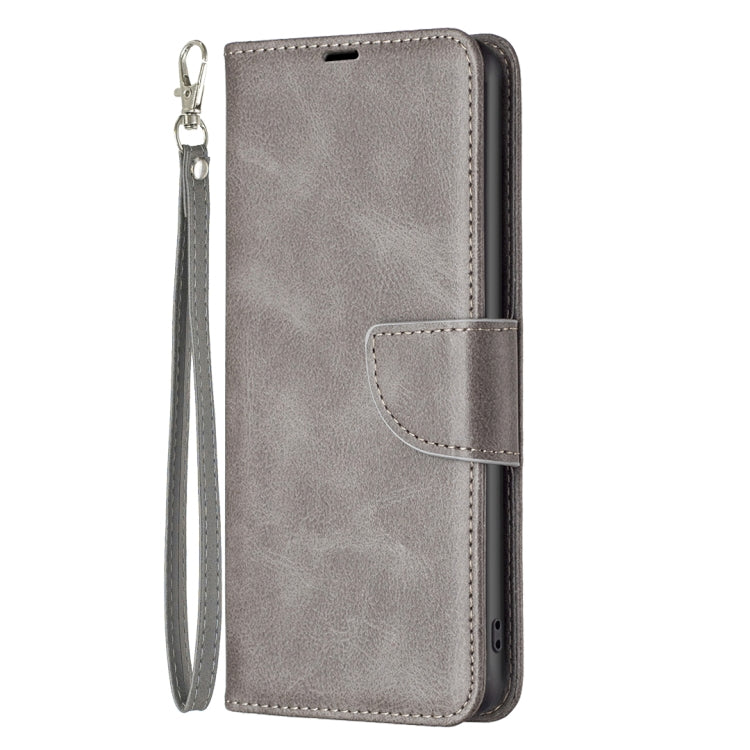 LAMBSKIN Knižkové puzdro pre Samsung Galaxy S23 5G - sivé