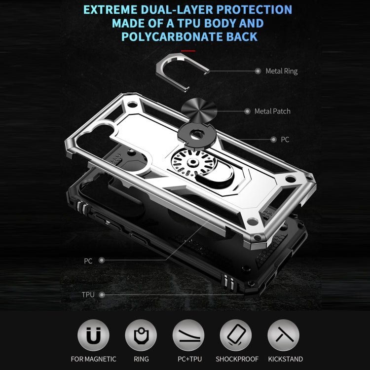 RING ARMOR Tvrdený kryt pre Samsung Galaxy S23 5G - sivý