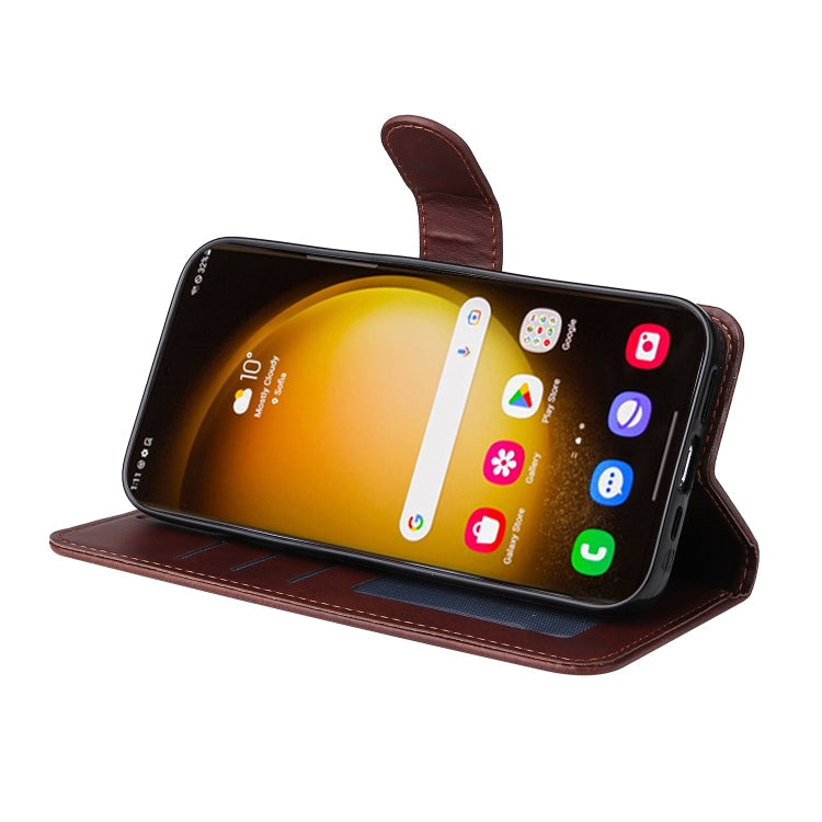 SOLID Knižkové puzdro pre Samsung Galaxy S24 Ultra 5G - tmavo hnedé