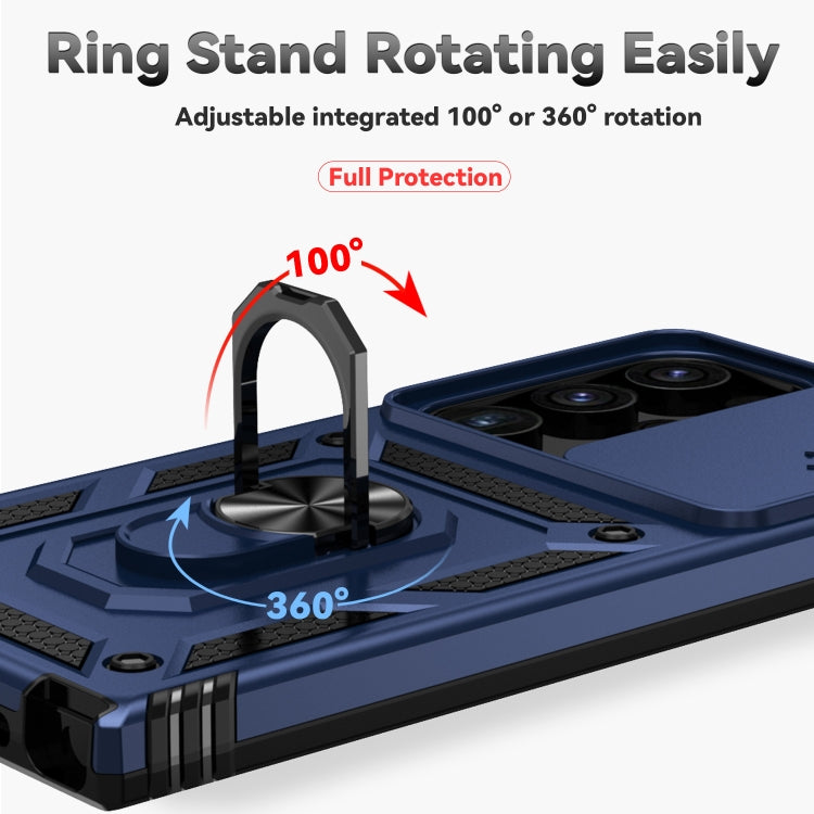 SLIDING Tvrdený kryt pre Samsung Galaxy S24 Ultra 5G - modrý