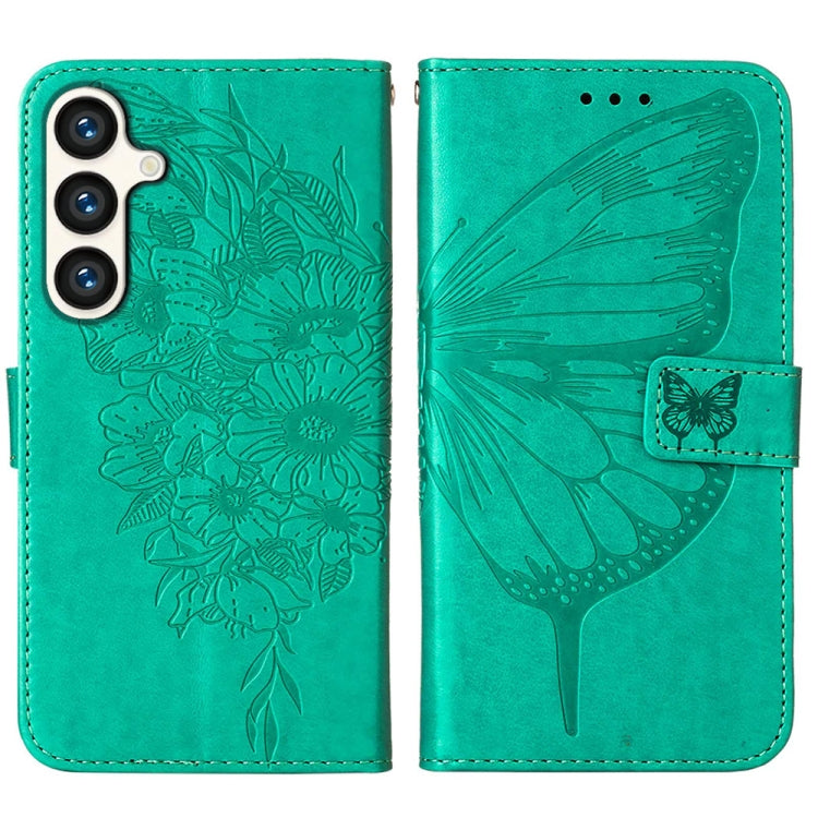 BUTTERFLY Knižkové puzdro pre Samsung Galaxy S24 5G - zelené