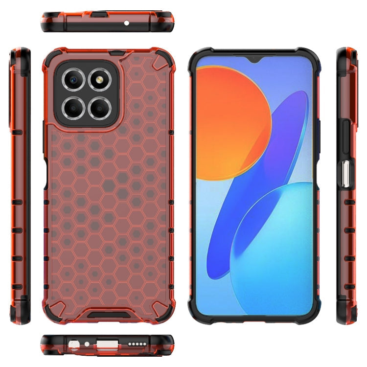 HONEYCOMB Tvrdený kryt pre Honor X6 / X8 5G - červený