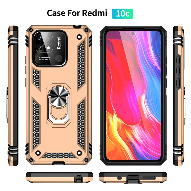 RING ARMOR Tvrdený kryt pre Xiaomi Redmi 10C - zlatý