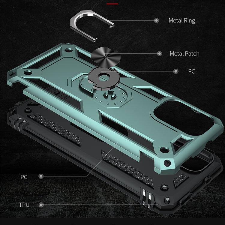 RING ARMOR Tvrdený kryt pre Xiaomi Redmi Note 10 / Note 10s - zelený