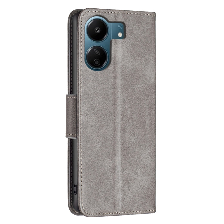 LAMBSKIN Knižkové puzdro pre Xiaomi Redmi 13C - sivé