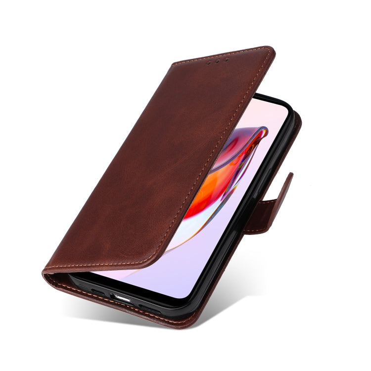 CALF Knižkové puzdro pre Xiaomi Redmi 12C - tmavo hnedé