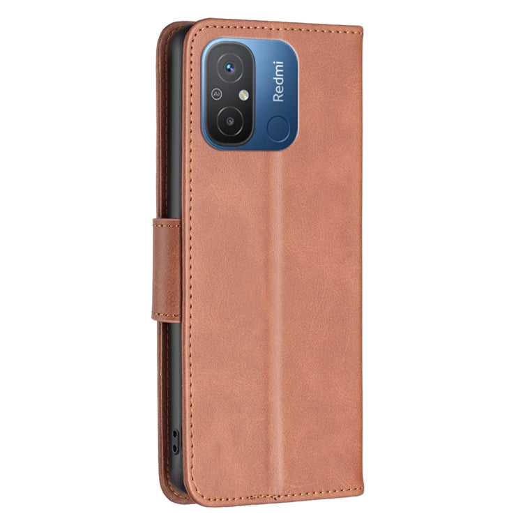 LAMBSKIN Knižkové puzdro pre Xiaomi Redmi 12C - hnedé