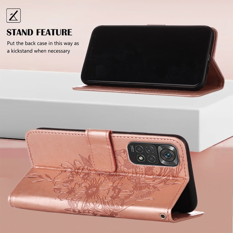BUTTERFLY Knižkové puzdro pre Xiaomi Redmi Note 11 / Note 11S - ružové