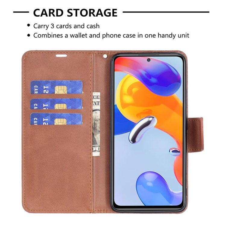LAMBSKIN Knižkové puzdro pre Xiaomi Redmi Note 11 Pro 5G / Note 11 Pro - hnedé
