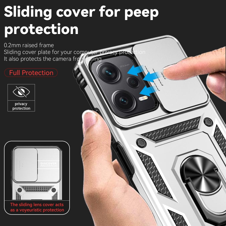 SLIDING ARMOR Tvrdený kryt pre Xiaomi Redmi Note 12 5G - sivý