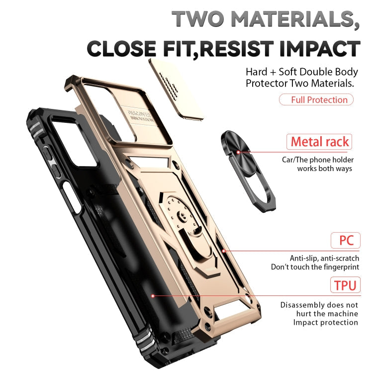 SLIDING ARMOR Tvrdený kryt pre Xiaomi Redmi Note 12 5G - zlatý