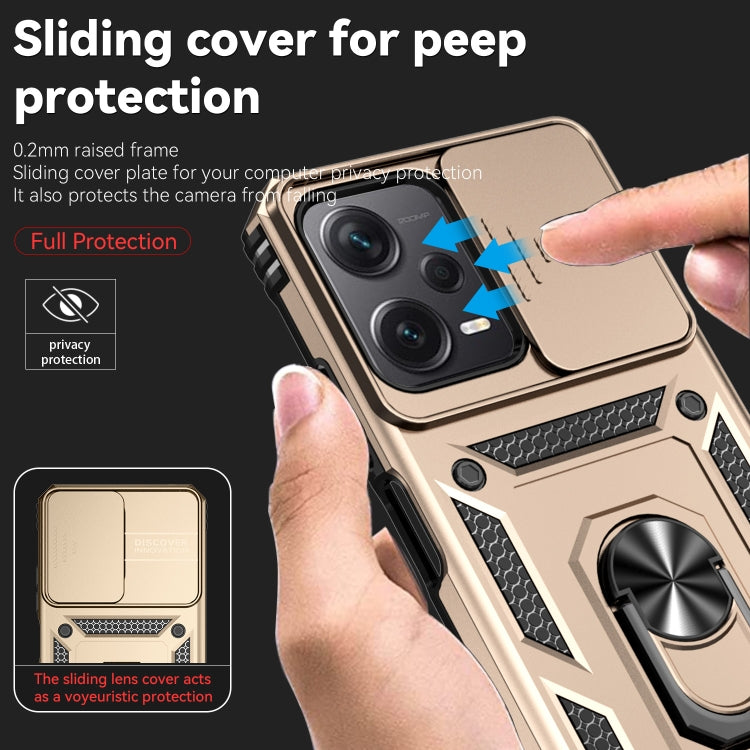 SLIDING ARMOR Tvrdený kryt pre Xiaomi Redmi Note 12 5G - zlatý