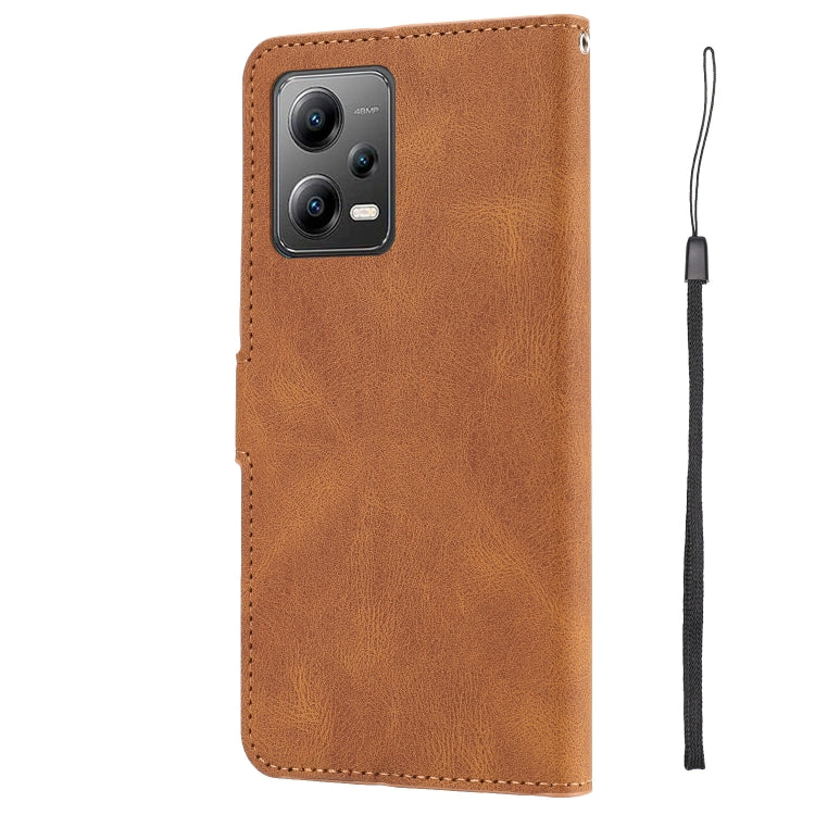 CALF Knižkové puzdro pre Xiaomi Redmi Note 12 Pro+ 5G - hnedé