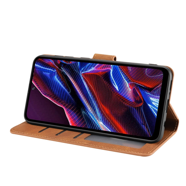 CALF Knižkové puzdro pre Xiaomi Redmi Note 12 Pro+ 5G - hnedé