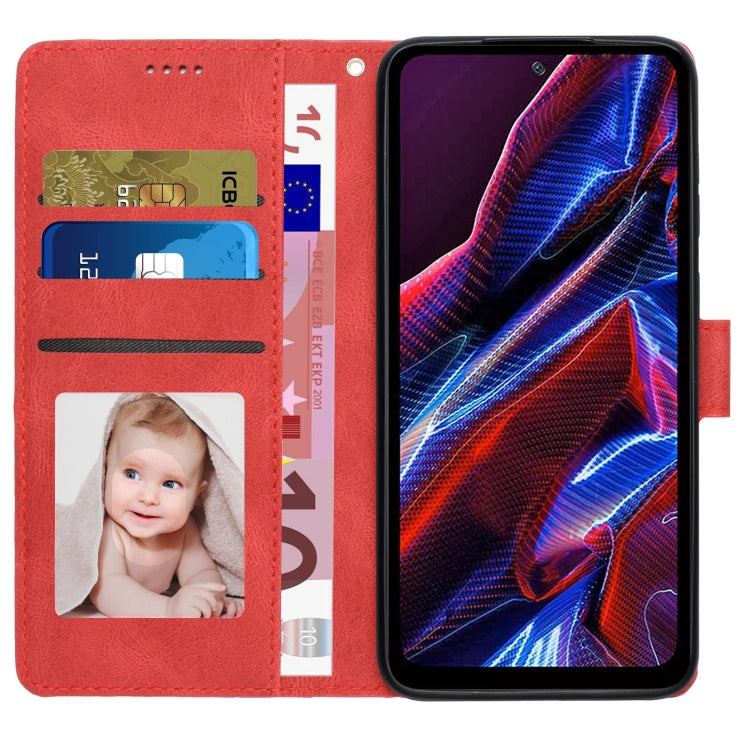CALF Knižkové puzdro pre Xiaomi Redmi Note 12 Pro+ 5G - červené