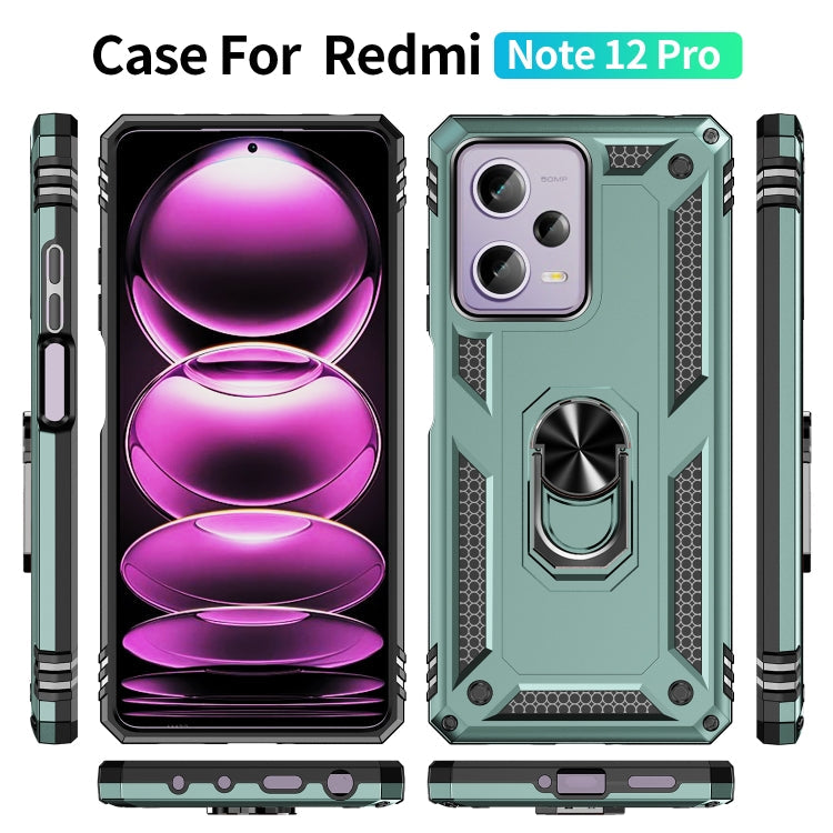 RING ARMOR Tvrdený kryt pre Xiaomi Redmi Note 12 Pro 5G - zelený