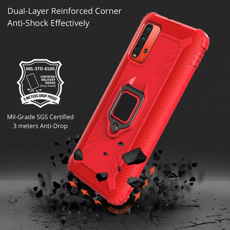 RING ARMOR Tvrdený kryt pre Xiaomi Redmi 9T - červený