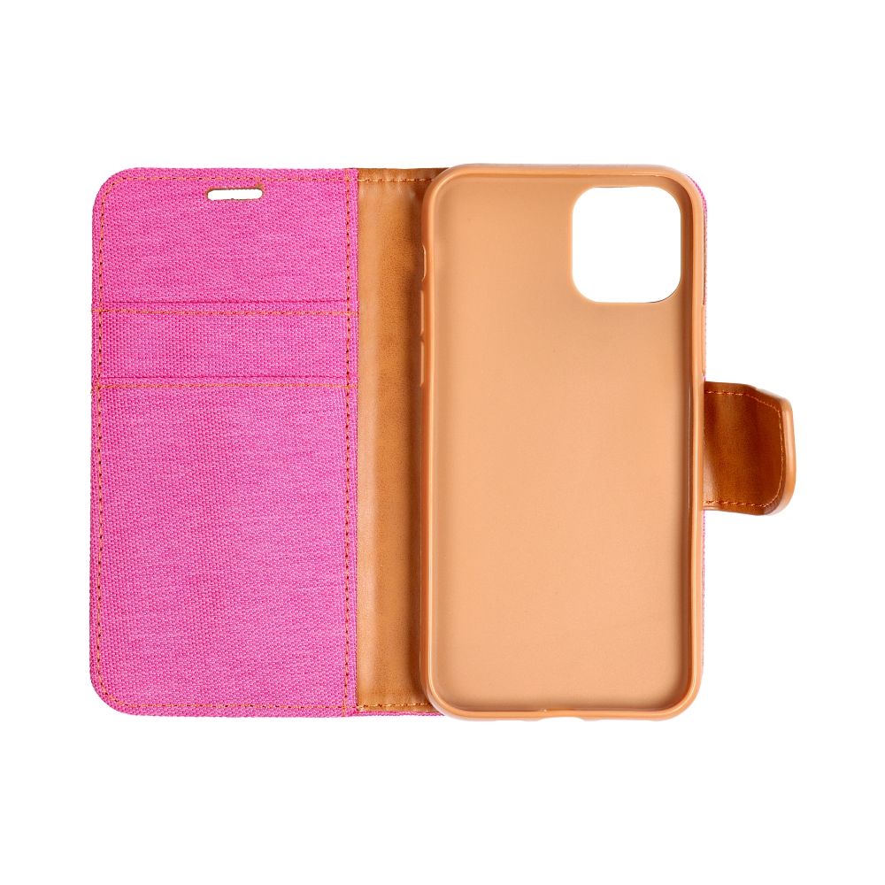 Knižkové puzdro pre Xiaomi Redmi 13C - CANVAS ružovo hnedé