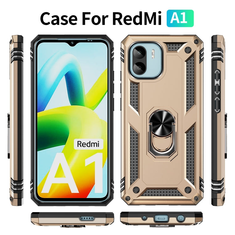 RING ARMOR Tvrdený kryt pre Xiaomi Redmi A1 / Redmi A2 - zlatý