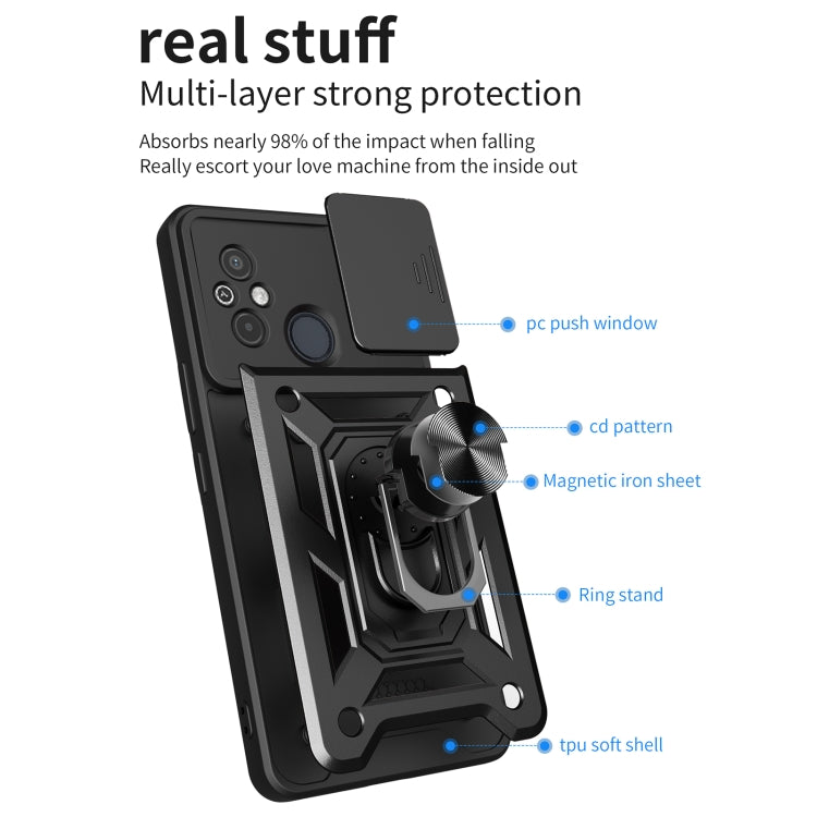 SLIDING ARMOR Tvrdený kryt pre Xiaomi Redmi 12 - červený