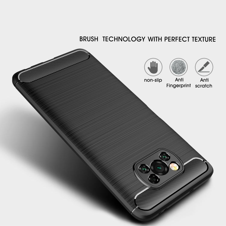 CARBON Zadný obal pre Xiaomi Poco X3 NFC / X3 Pro - modrý