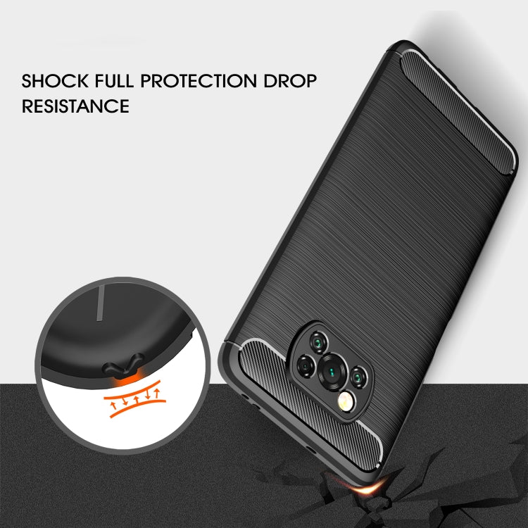 CARBON Zadný obal pre Xiaomi Poco X3 NFC / X3 Pro - modrý