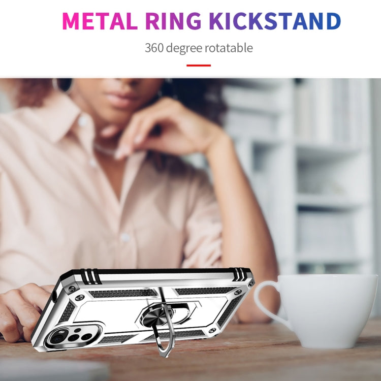 RING ARMOR Tvrdený kryt pre Motorola Moto G22 - sivý