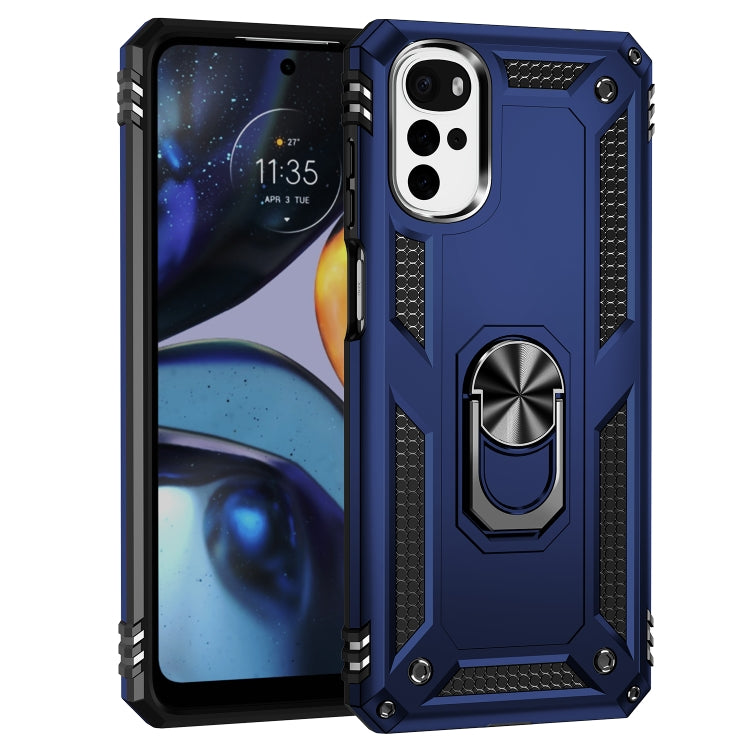 RING ARMOR Tvrdený kryt pre Motorola Moto G22 - modrý