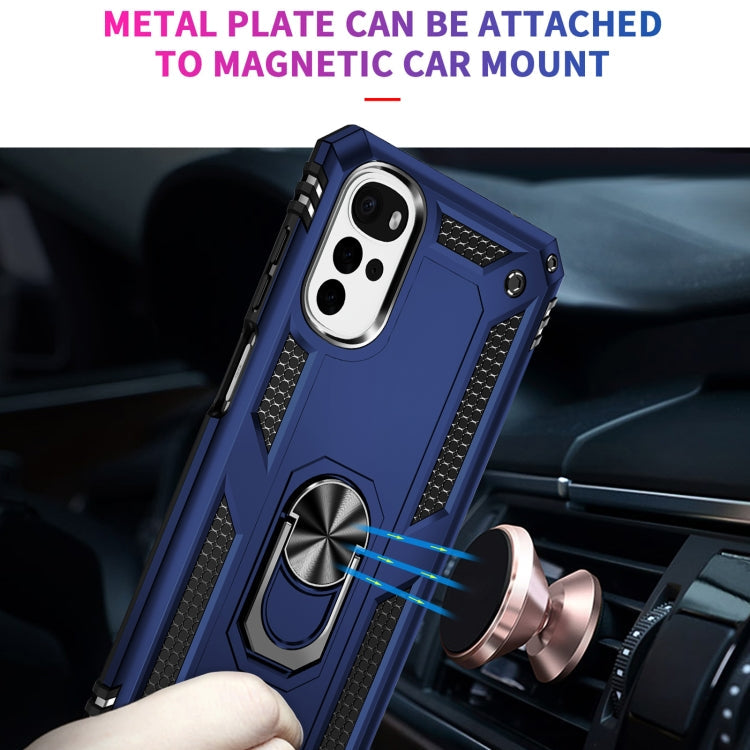 RING ARMOR Tvrdený kryt pre Motorola Moto G22 - modrý