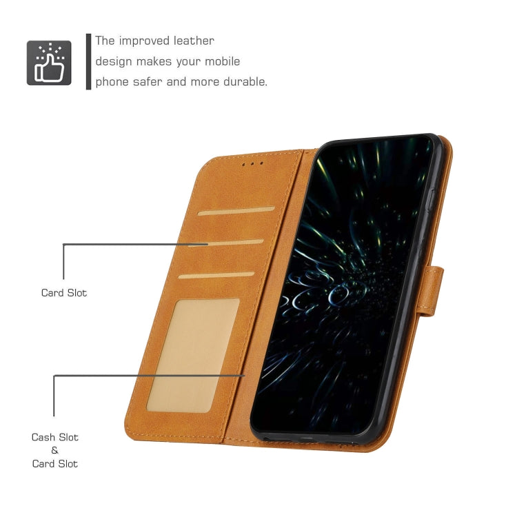 STITCHING Knižkové puzdro pre Motorola Moto G13 / G23 - svetlo hnedé