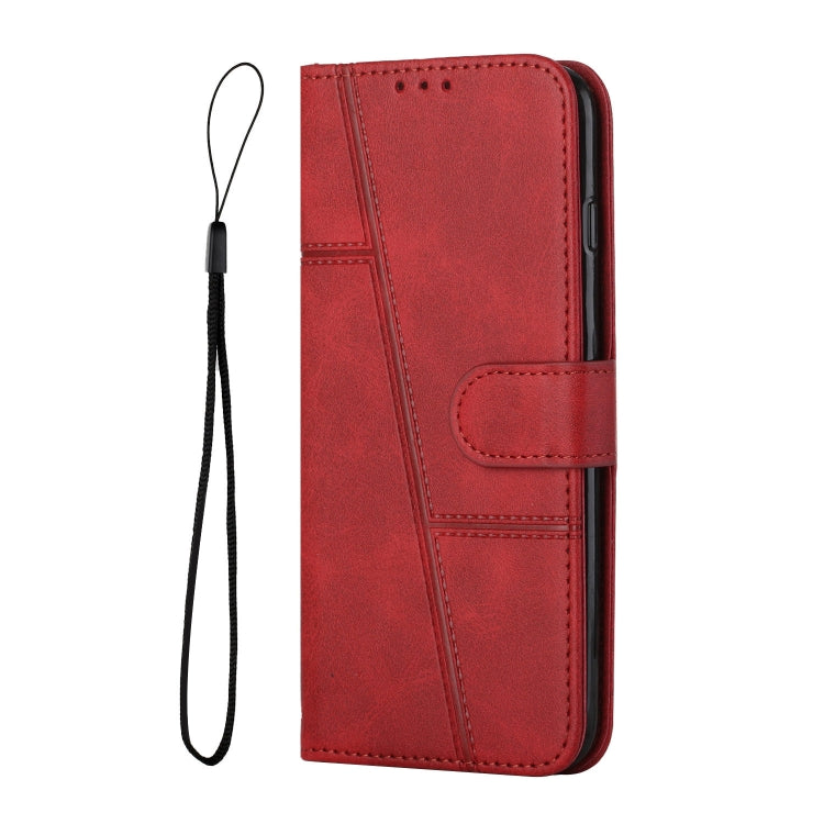 STITCHING Knižkové puzdro pre Motorola Moto G13 / G23 / G53 5G - červené