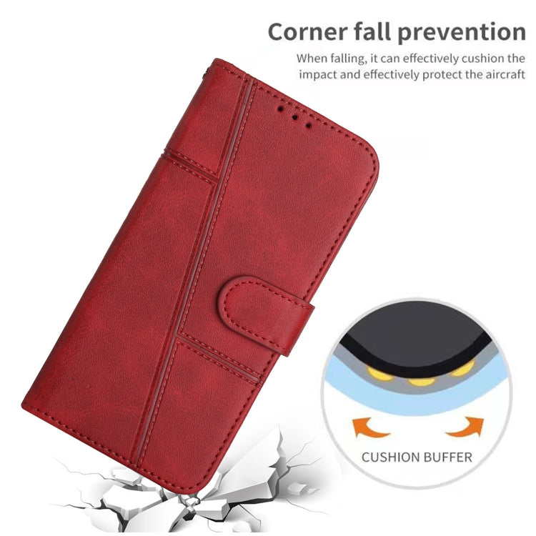 STITCHING Knižkové puzdro pre Motorola Moto G13 / G23 / G53 5G - červené