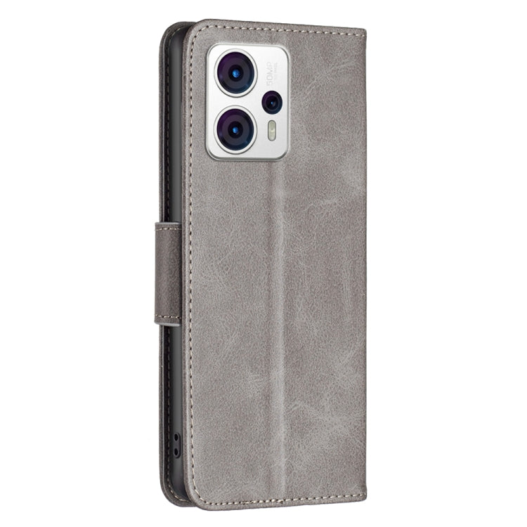 LAMBSKIN Knižkové puzdro pre Motorola Moto G13 / G23 / G53 5G - sivé