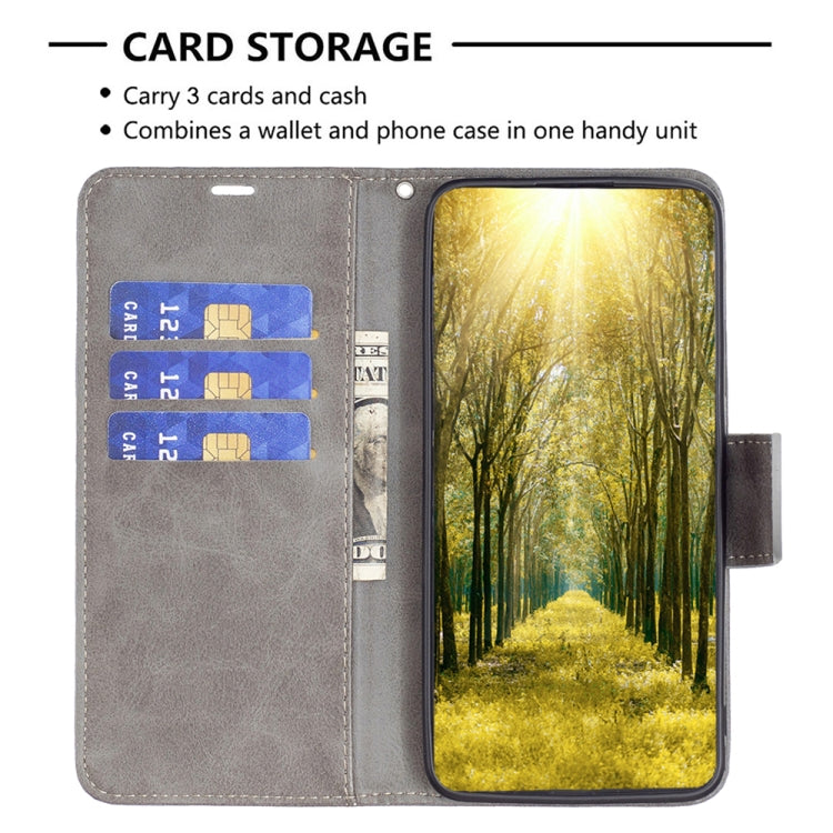 LAMBSKIN Knižkové puzdro pre Motorola Moto G13 / G23 / G53 5G - sivé