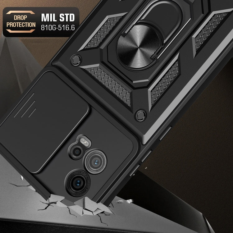 SLIDING ARMOR Tvrdený kryt pre Motorola Moto G72 - zlatý
