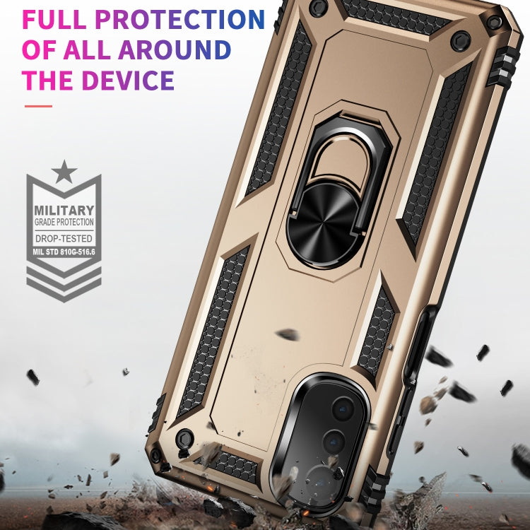RING ARMOR Tvrdený kryt pre Motorola Moto E32 / E32s - zlatý