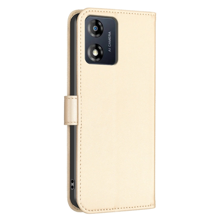 LEAF Knižkové puzdro pre Motorola Moto E13 - zlaté