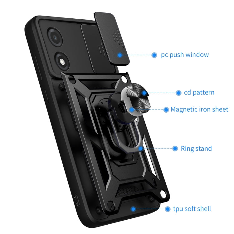 SLIDING ARMOR Tvrdený kryt pre Motorola Moto E13 - sivý