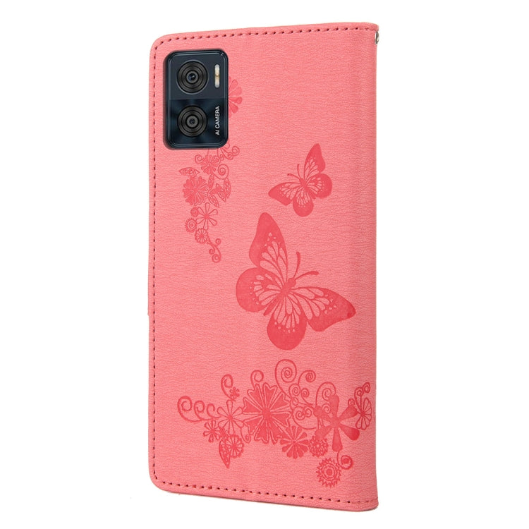 BUTTERFLY Knižkové puzdro pre Motorola Moto E22 / E22i - ružové