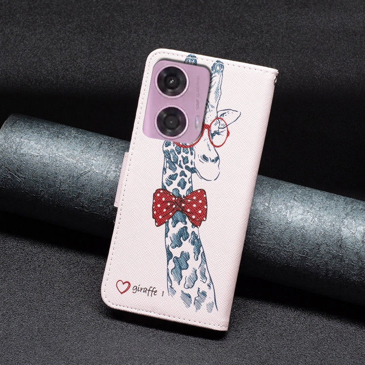 PAINT Knižkové puzdro pre Motorola Moto G34 5G - Žirafa