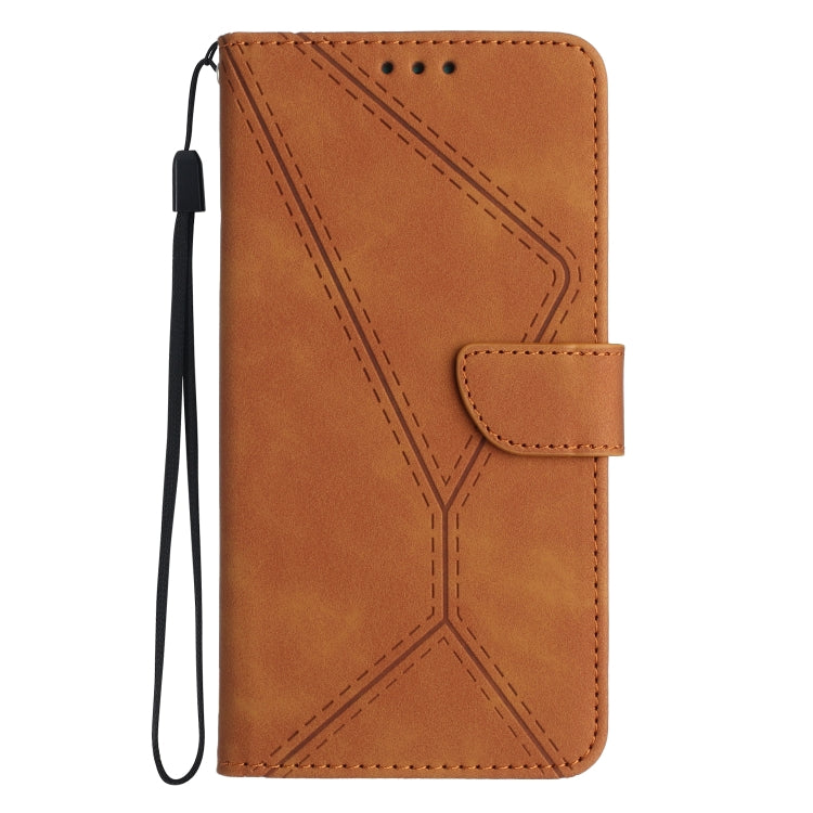 STITCHING Knižkové puzdro pre Motorola Moto G34 5G - hnedé