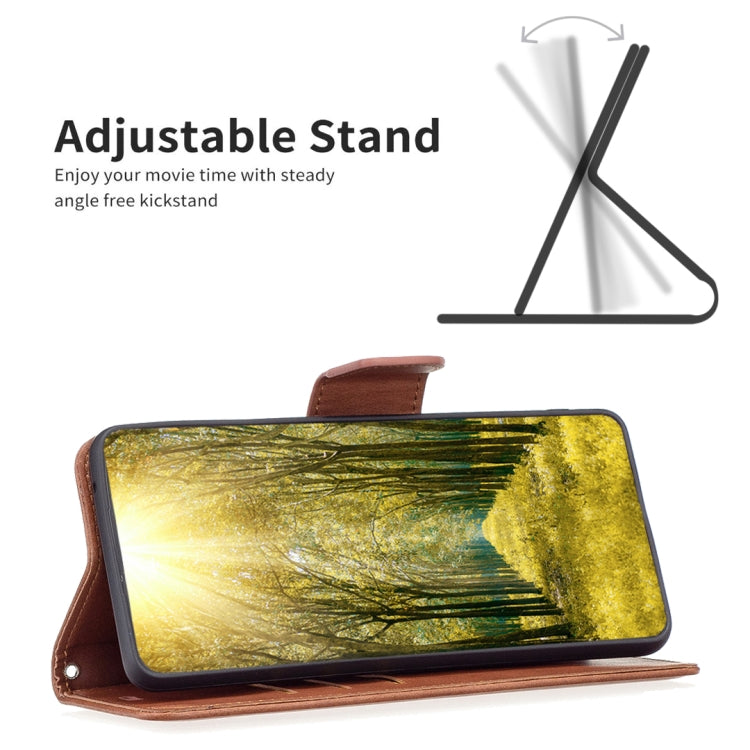 LAMBSKIN Knižkové puzdro pre Motorola Moto G34 5G - hnedé